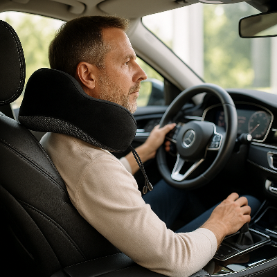Oreiller voyage neckrelaxing support cervicale ergonomique confort automobile