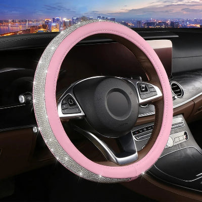 Housse de volant couvre volant de voiture rose