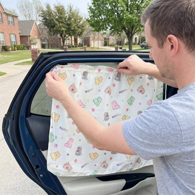 Pare soleil pour voiture couverture de fenêtre latérale universelle de dessin animé attaches élastiques réglables