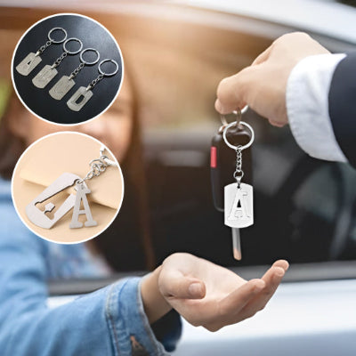 porte clé voiture acier inoxydable personnalisable avec des lettres