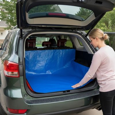 Tapis de coffre voiture Polyvalence d'usage Adapté au transport d'objets mouillés de courses d'équipements sportifs