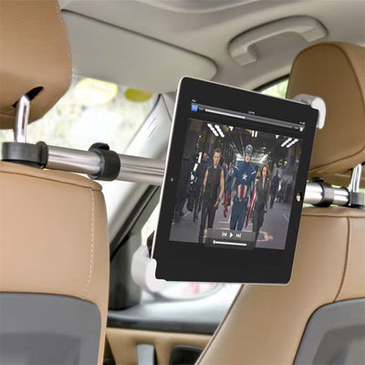 Support tablette voiture universel pour appui-tête. Rotation 360°, compatible toutes tablettes 7-13 pouces. Installation facile