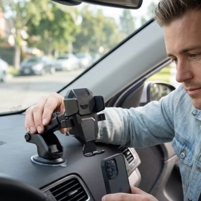Support de téléphone voiture Ventouse robuste pour tableau de bord 
