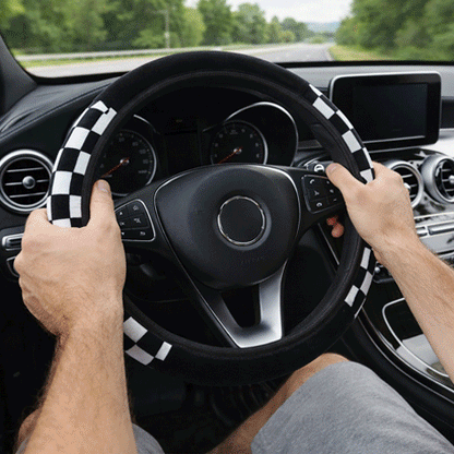 protection volant voiture motif carreaux animation confort automobile