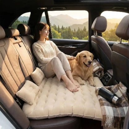 Matelas Voiture Gonflable 130x80cm | Appuie-Tête & Garde-Corps Inclus