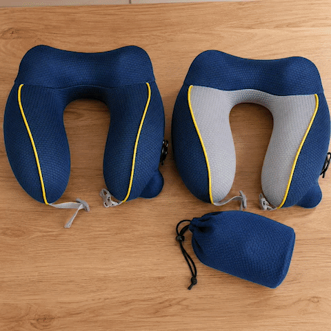 oreiller voiture ergonomique gonflable pliable et compact animation confort automobile 