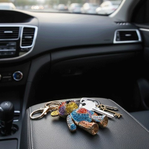 Porte clés voiture femme | Ourson Strass