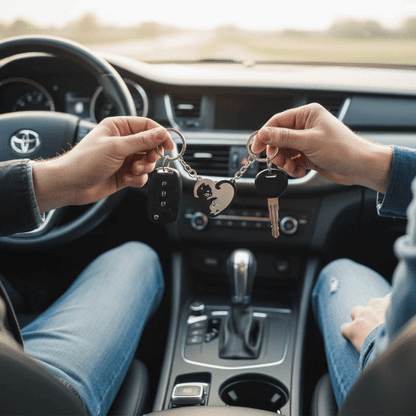 porte clé voiture couple animation confort automobile
