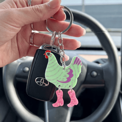 porte clé pour voiture en forme de poule animation confort automobile