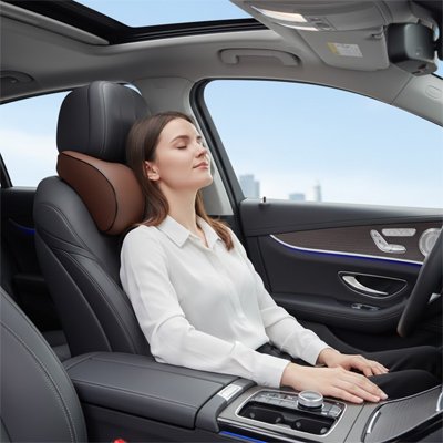 Appui tete voiture Système de sangles réglables permettant une installation universelle