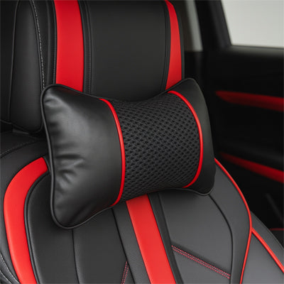 Appui tete pour voiture noir rouge elegant 