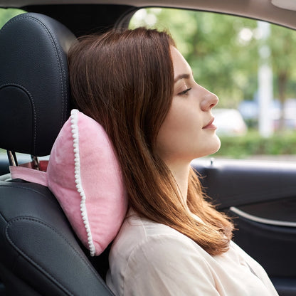 appui tete voiture universel rose