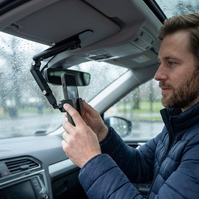 attache telephone voiture Bras articulé ajustable permet un positionnement