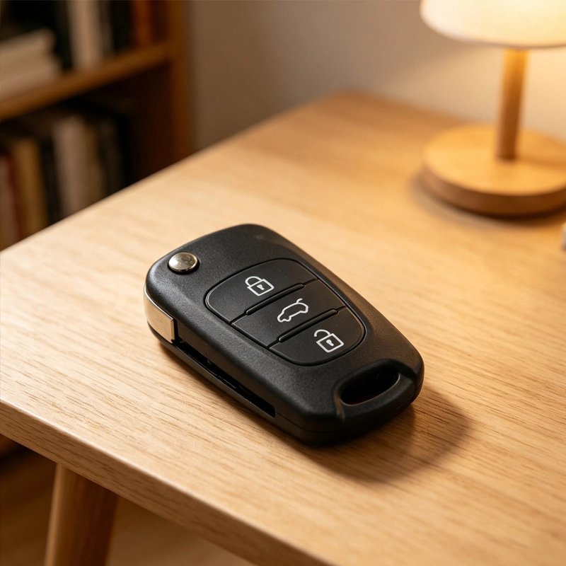Coque de clé de voiture à lame rabattable avec trois boutons de commande