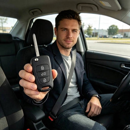 Coque de clé de voiture  boîtier noir sobre avec pictogrammes intuitifs