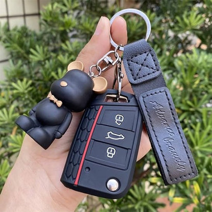 Coque de clé de voiture Compatibilité conçu pour clés à 3 boutons type Volkswagen à lame rabattable