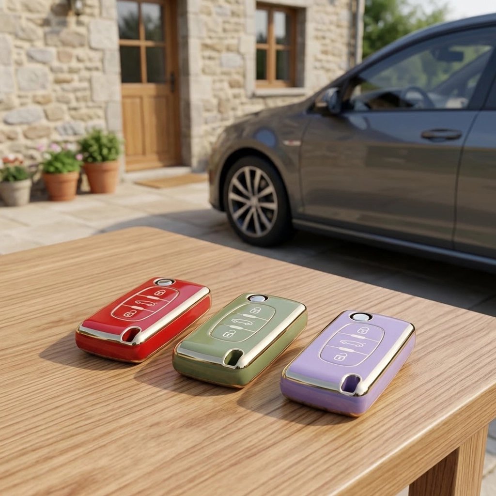Coque de clé de voiture contours chromés 