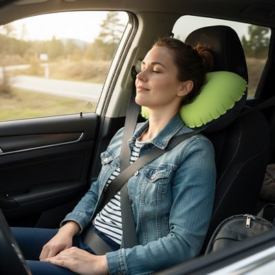 Coussin gonflable Confort déplacement idéal longs trajets en voiture