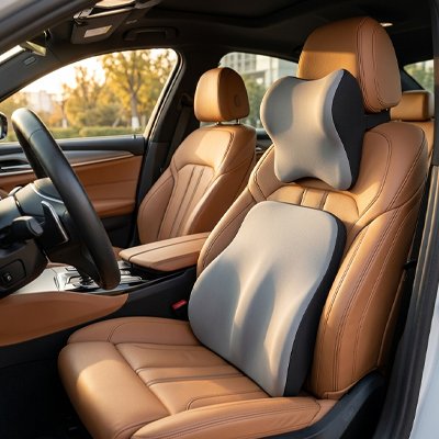 Coussin lombaire pour voiture Fixation universelle par sangles élastiques