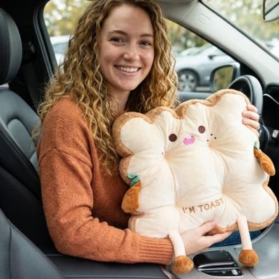 Coussin lombaire voiture Design ludique en forme de toast