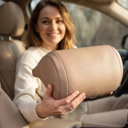coussin cervicale voiture ergonomique a mémoire de forme doux et respirant couleur Gris