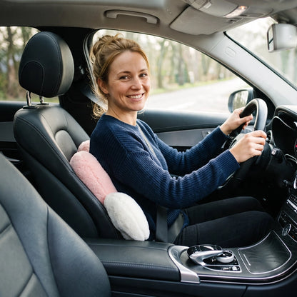 coussin dos voiture rose