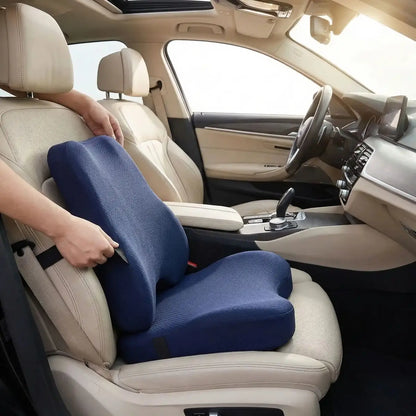 Coussin ergonomique CoccyxReliefHip bleu combine un design étudié et des matériaux de qualité pour un confort supérieur