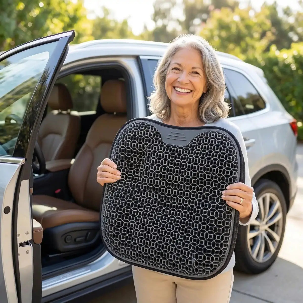 Coussin voiture ergonomique conception en nid d'abeille pour dire adieu à la chaleur et à l'inconfort