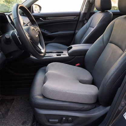 coussin voiture pour sciatique fente U Gris a mémoire de forme