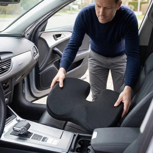 coussin coccyx voiture antidérapant Épaisseur rehaussant en mémoire de forme  fente anatomique confort zone sensible