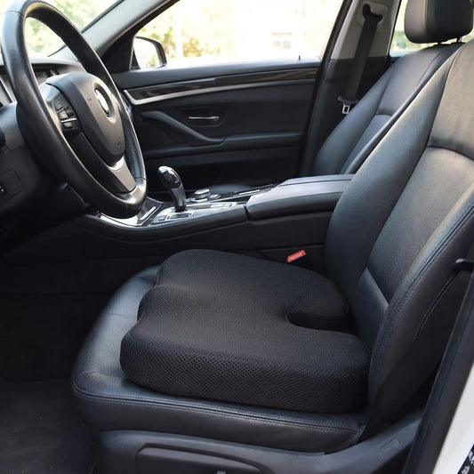 coussin voiture pour sciatique fente en forme de U Noir épaisseur de 7cm confortable