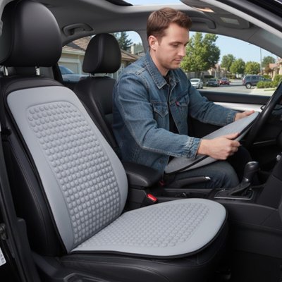 couvre siege auto doux couleur gris