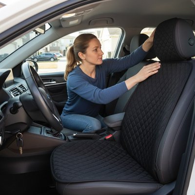 Couvre siege auto  Surface rembourrée avec motif en losanges