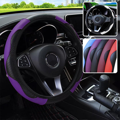 couvre volant en cuir violet