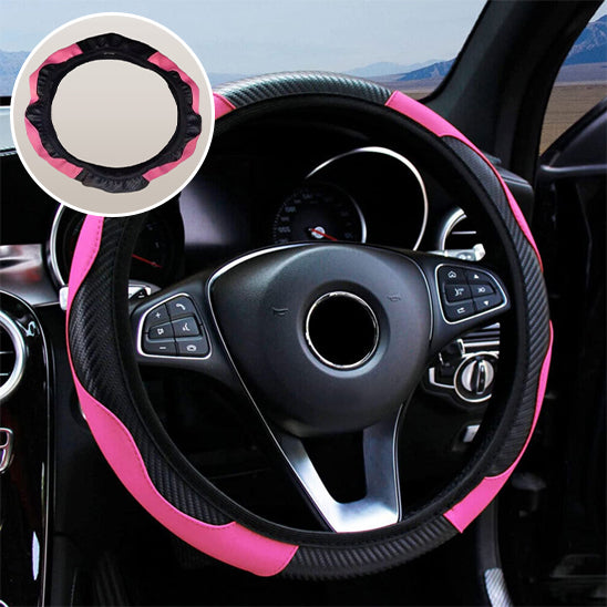 couvre volant en cuir voiture rose
