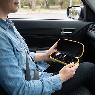 Etui à lunette rangement et protection Fermeture éclair sécurisée design voiture