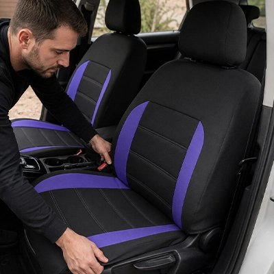 Housse de siege auto Revêtement bicolore