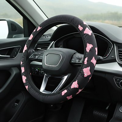 housse de volant de voiture Motif décoratif avec silhouettes colorées