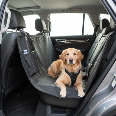 Housse voiture chien Revêtement antidérapant Surface texturée maintient animal stable sécurité pendant trajets
