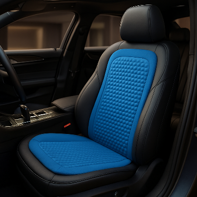 housse de siege auto avant bleu respirant