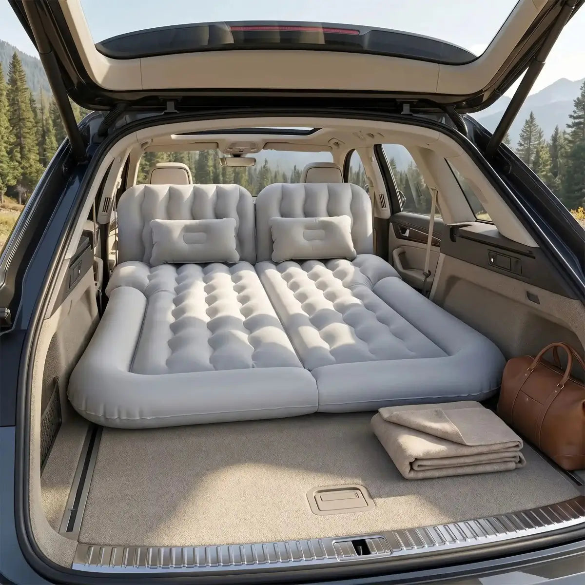 Matelas Coffre Voiture Gonflable 174x126cm | 2 Places 250kg | Pompe Électrique Incluse