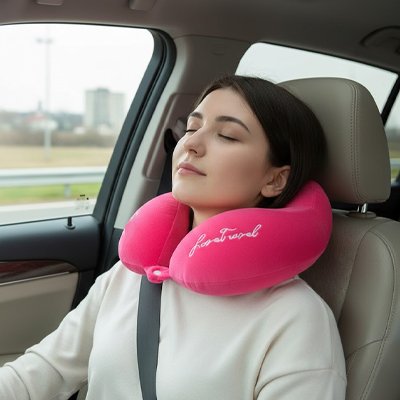 Oreiller de voyage Housse amovible  lavable garantit hygiène parfaite 