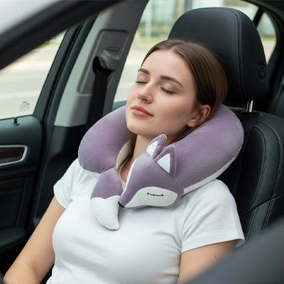 Oreiller de voyage Oreiller cervical en forme renard mignon
