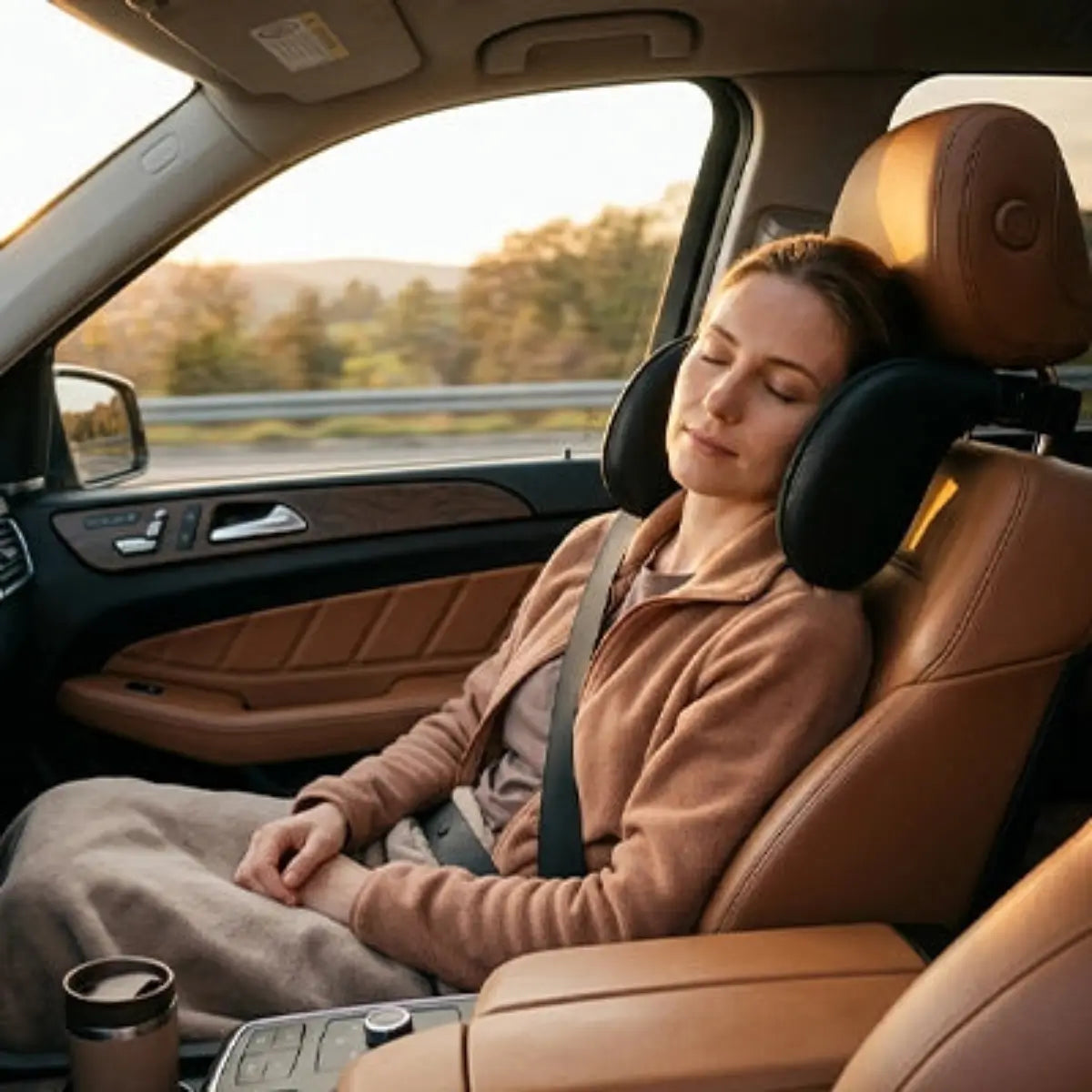 oreiller de voiture repos pour siège  coussin de couchage de voyage réglable des deux côtés