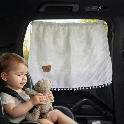 Pare soleil pour bebe Design motif ourson brodé en relief