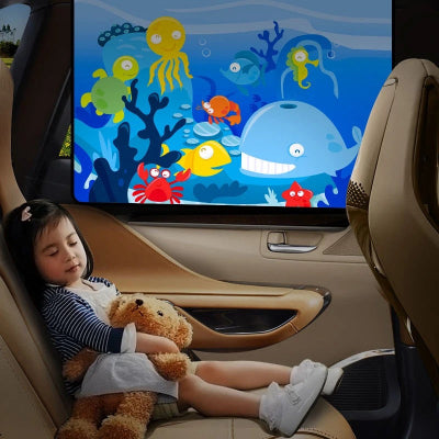 pare soleil voiture bébé dessin anime enfant pratique compatible toutes voitures