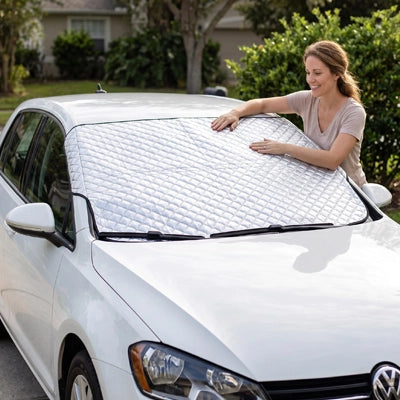 pare soleil de voiture aluminium Couverture de pare-brise magnétique de givre d'hiver protection solaire