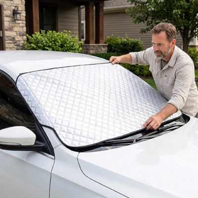 pare soleil voiture aluminium  couverture  pour pare-brise de voiture taille grande 193 x 126 cm