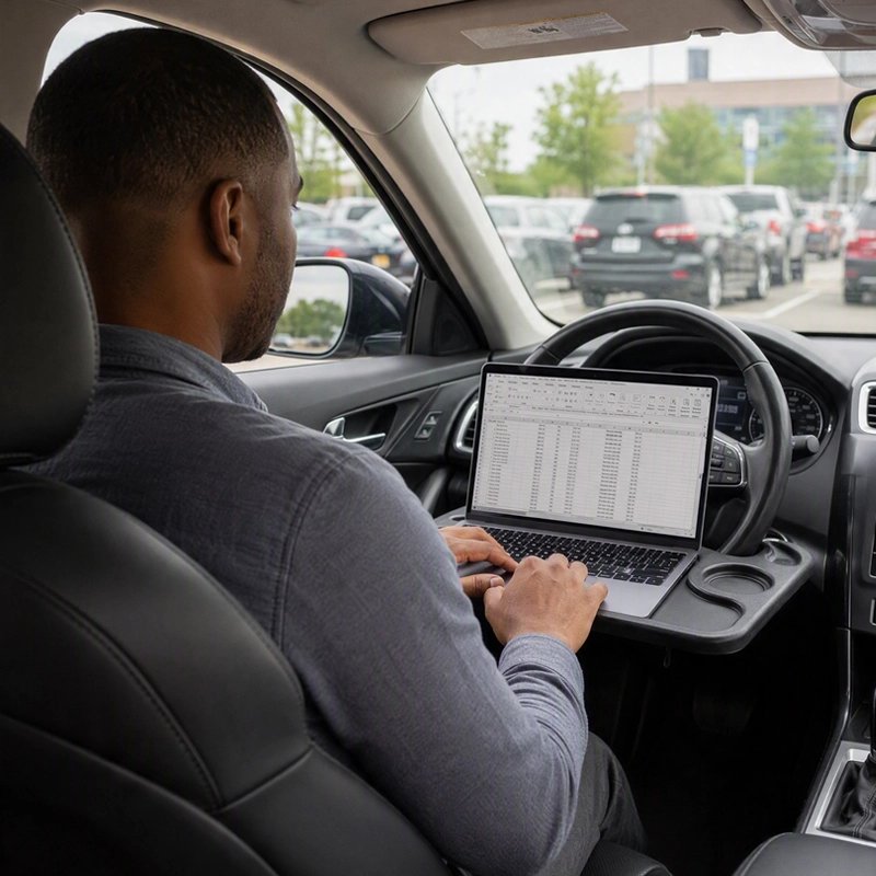 Plateau pour voiture​ bords surélevés  bureau mobile 