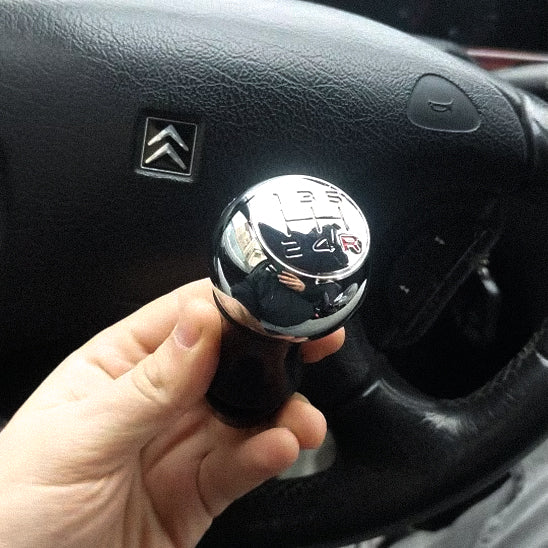 pommeau de vitesse chrome argent 